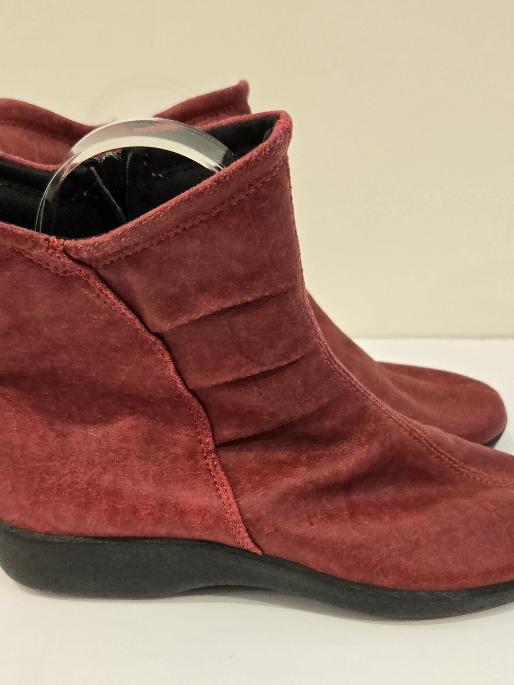 Munro Red Lightweight Ankle Boots Shoes Sz 39 US 8.5 Arcopedic Soles Comfort